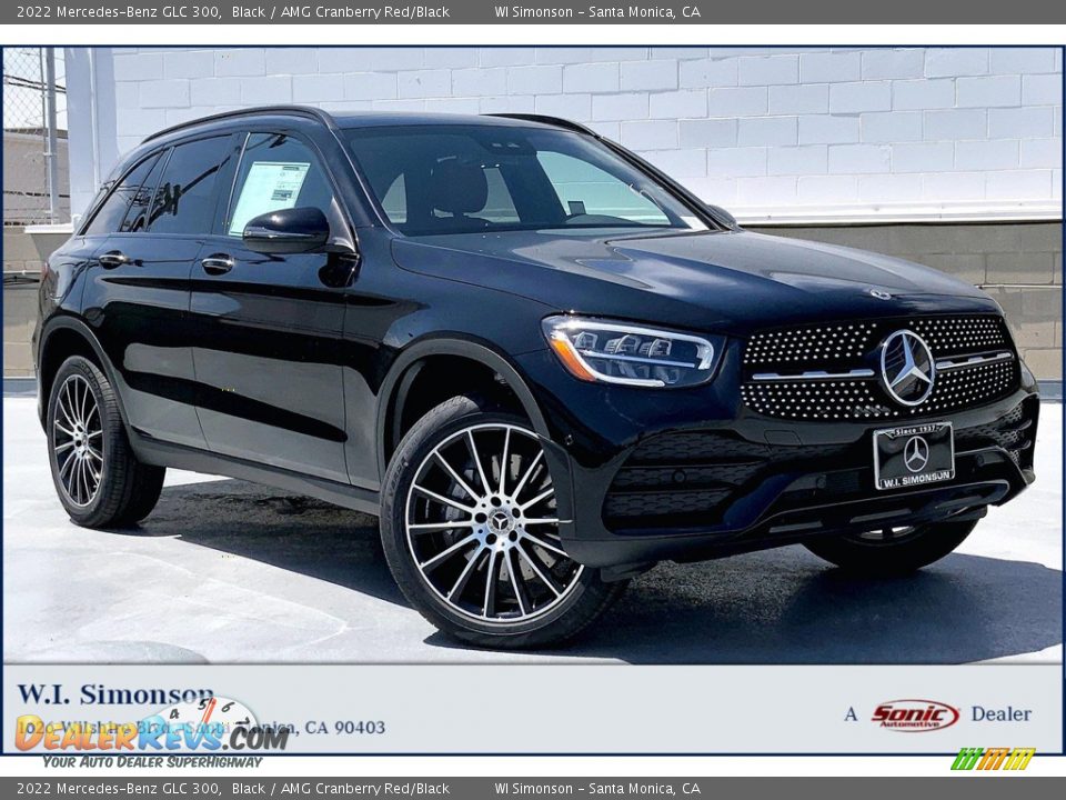 2022 Mercedes-Benz GLC 300 Black / AMG Cranberry Red/Black Photo #1