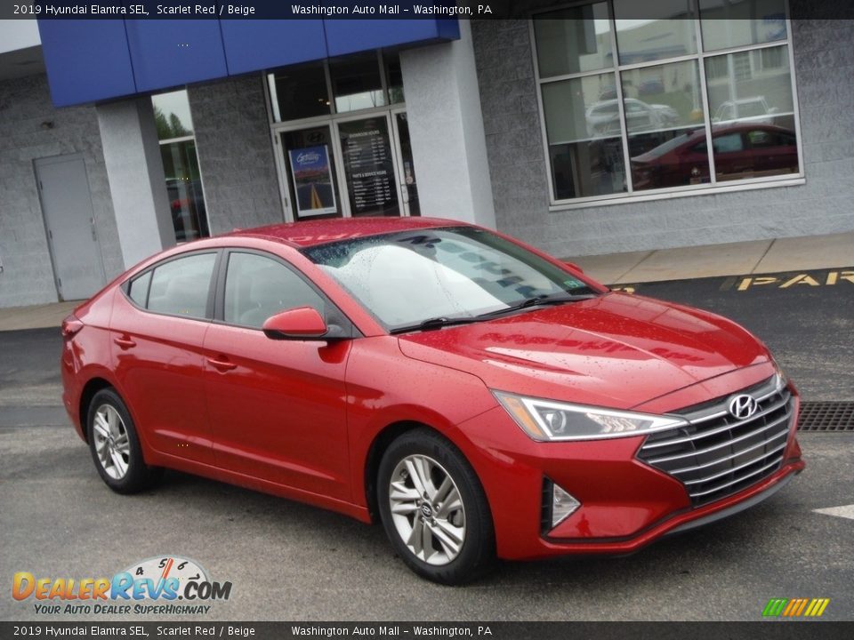 2019 Hyundai Elantra SEL Scarlet Red / Beige Photo #1