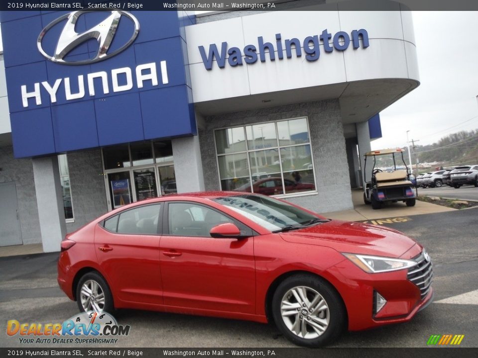 2019 Hyundai Elantra SEL Scarlet Red / Beige Photo #2