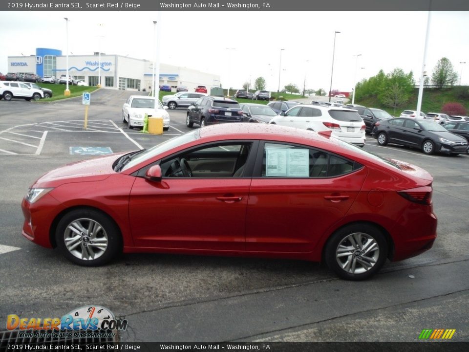 2019 Hyundai Elantra SEL Scarlet Red / Beige Photo #6