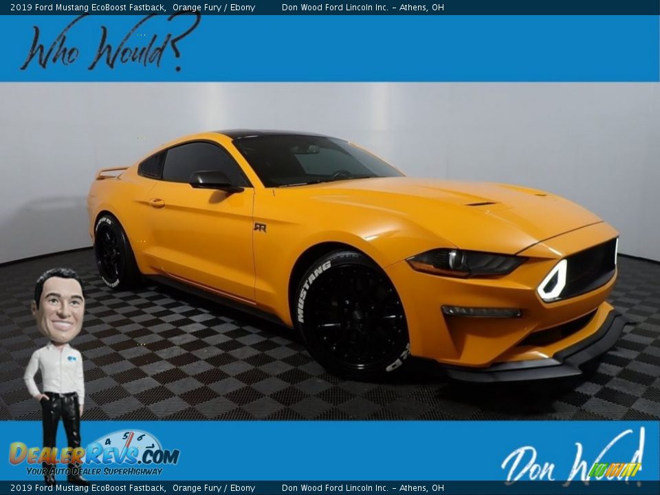 2019 Ford Mustang EcoBoost Fastback Orange Fury / Ebony Photo #1