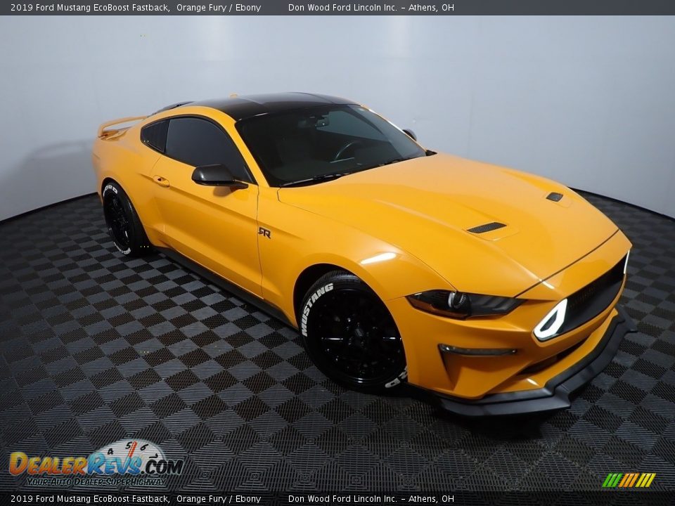 Orange Fury 2019 Ford Mustang EcoBoost Fastback Photo #3