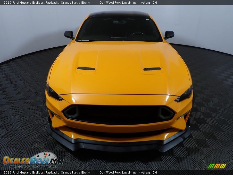2019 Ford Mustang EcoBoost Fastback Orange Fury / Ebony Photo #5