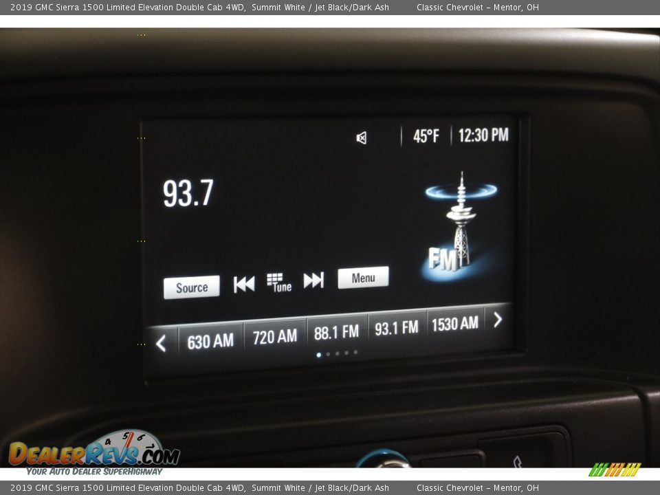 2019 GMC Sierra 1500 Limited Elevation Double Cab 4WD Summit White / Jet Black/Dark Ash Photo #10