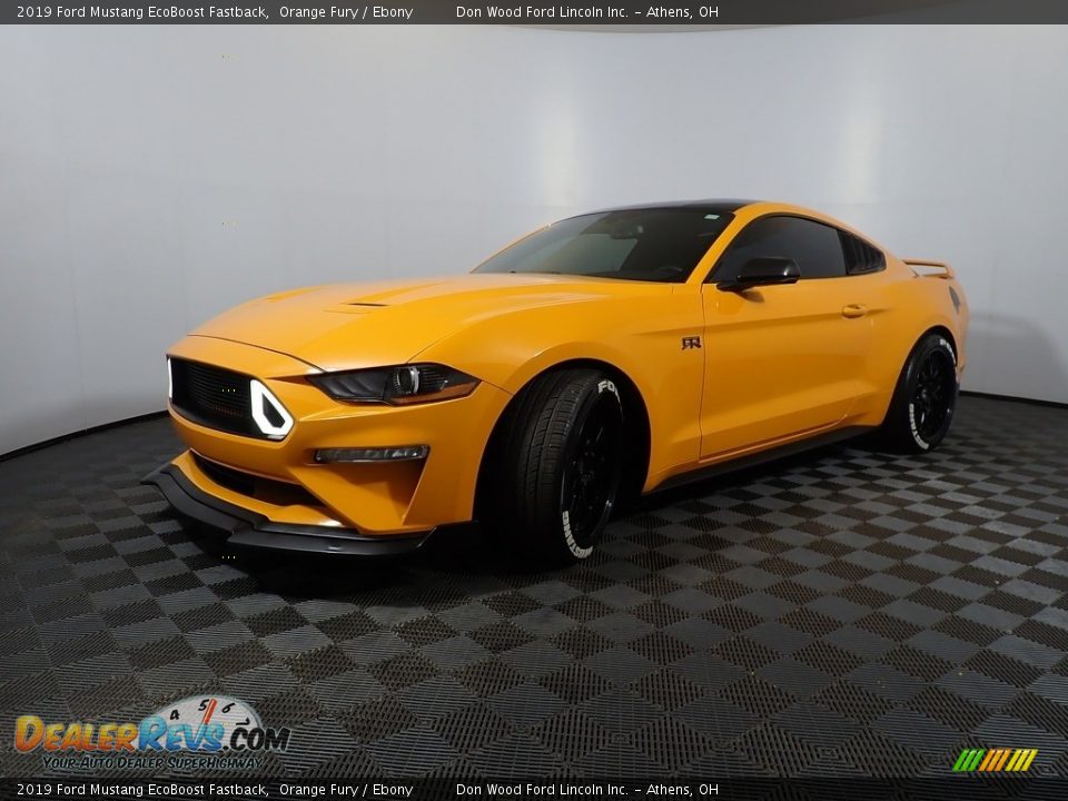 2019 Ford Mustang EcoBoost Fastback Orange Fury / Ebony Photo #8