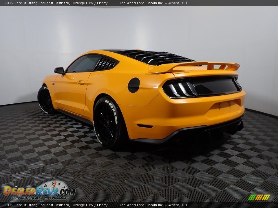 2019 Ford Mustang EcoBoost Fastback Orange Fury / Ebony Photo #11