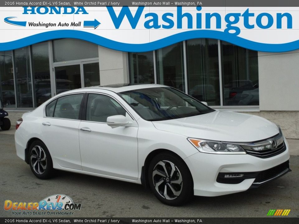 2016 Honda Accord EX-L V6 Sedan White Orchid Pearl / Ivory Photo #1