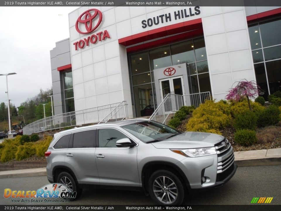 2019 Toyota Highlander XLE AWD Celestial Silver Metallic / Ash Photo #2