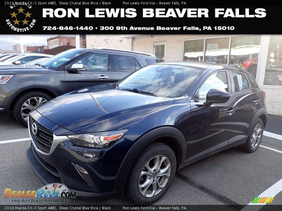 2019 Mazda CX-3 Sport AWD Deep Crystal Blue Mica / Black Photo #1