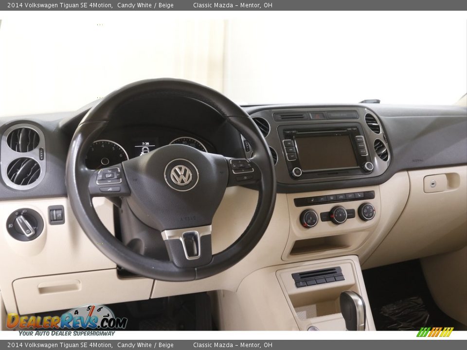 2014 Volkswagen Tiguan SE 4Motion Candy White / Beige Photo #6