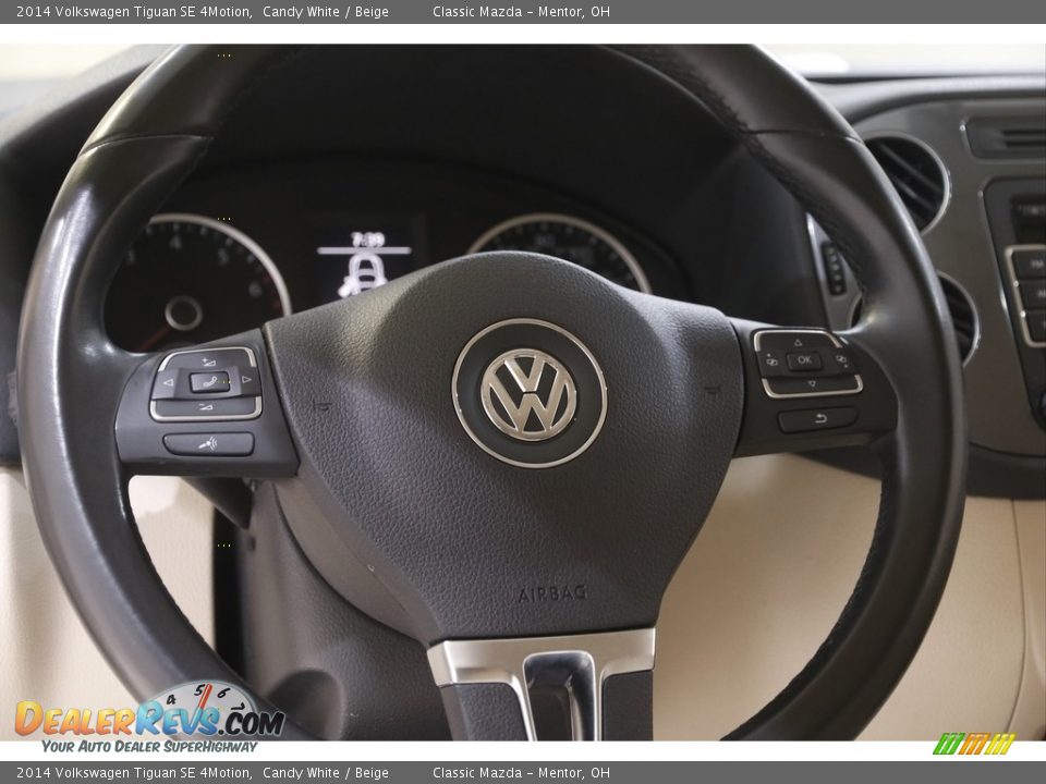 2014 Volkswagen Tiguan SE 4Motion Candy White / Beige Photo #7