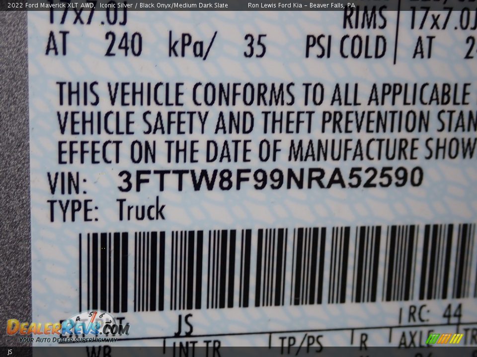 Ford Color Code JS Iconic Silver