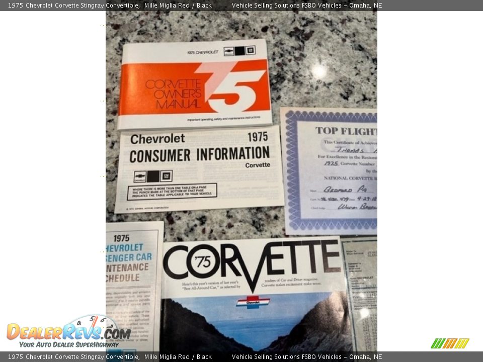 1975 Chevrolet Corvette Stingray Convertible Mille Miglia Red / Black Photo #16