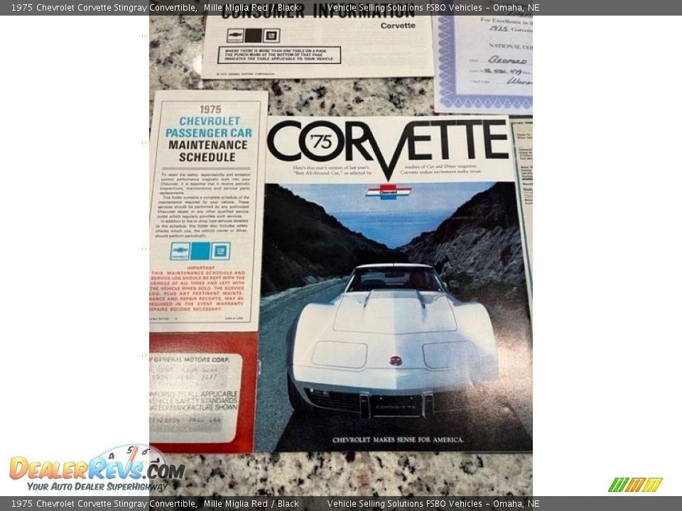 1975 Chevrolet Corvette Stingray Convertible Mille Miglia Red / Black Photo #17