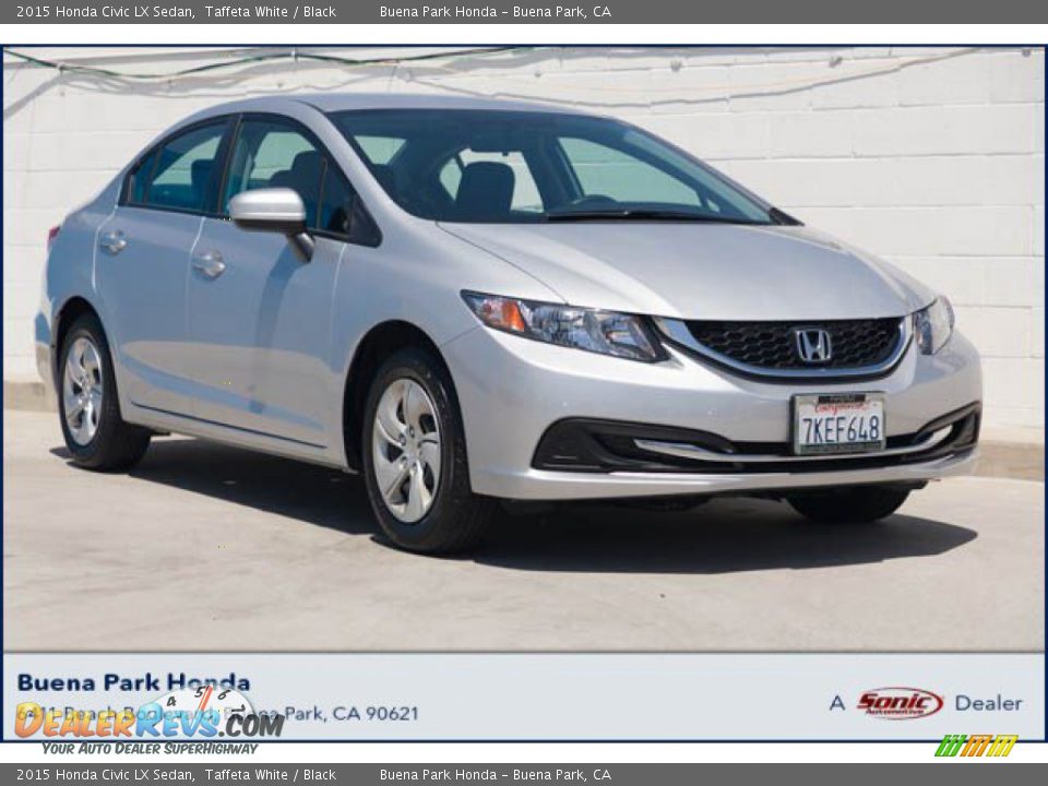 2015 Honda Civic LX Sedan Taffeta White / Black Photo #1