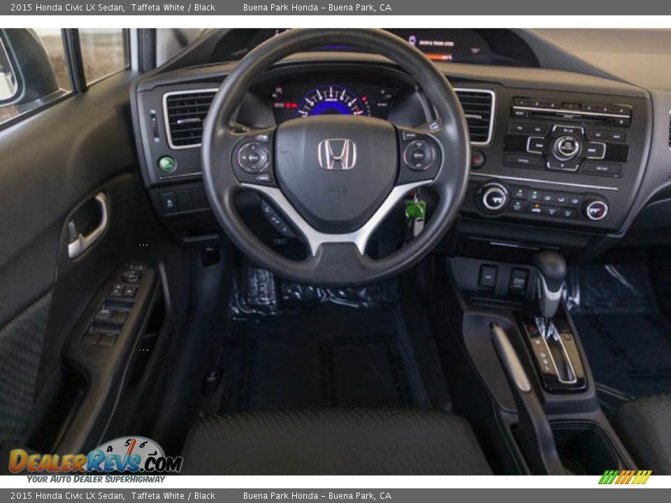 2015 Honda Civic LX Sedan Taffeta White / Black Photo #5