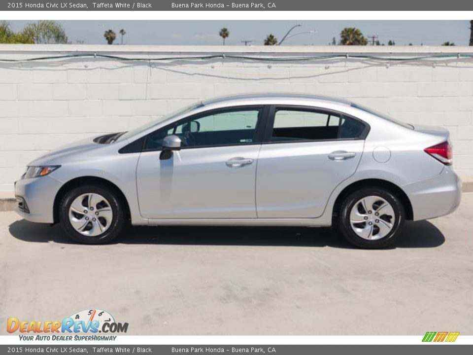 2015 Honda Civic LX Sedan Taffeta White / Black Photo #10