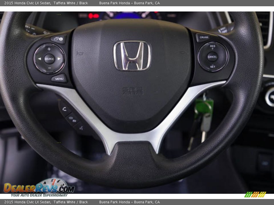2015 Honda Civic LX Sedan Taffeta White / Black Photo #15