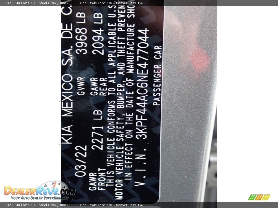 2022 Kia Forte GT Steel Gray / Black Photo #20