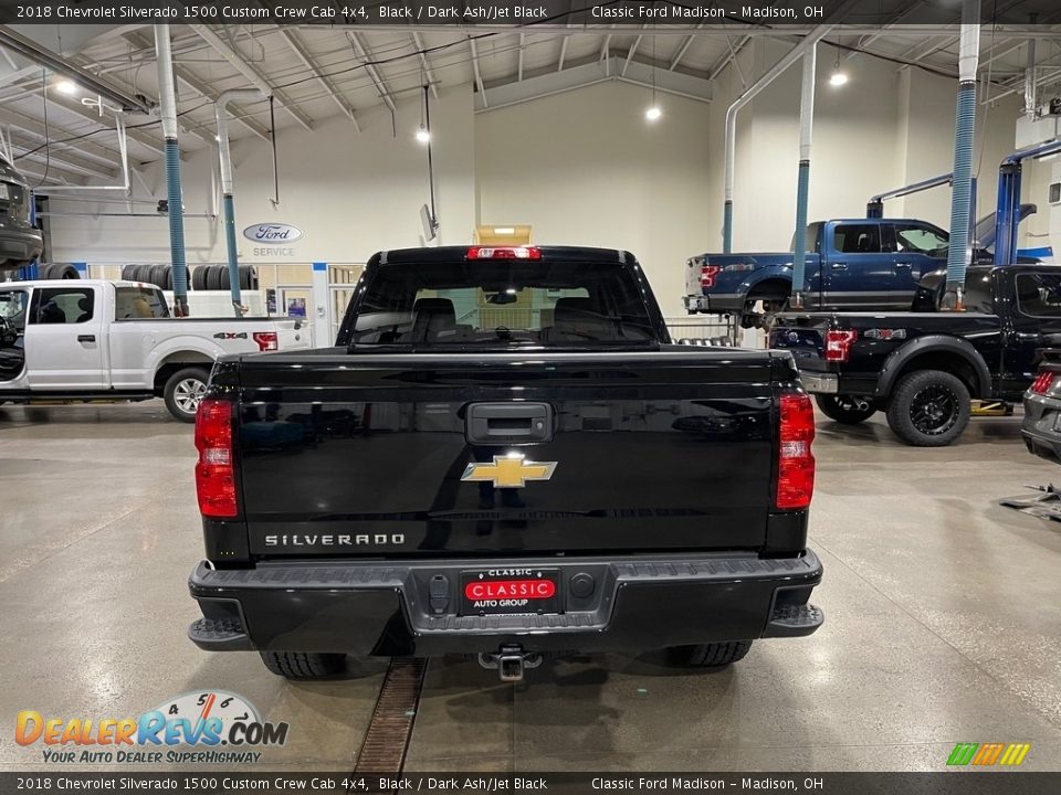 2018 Chevrolet Silverado 1500 Custom Crew Cab 4x4 Black / Dark Ash/Jet Black Photo #6