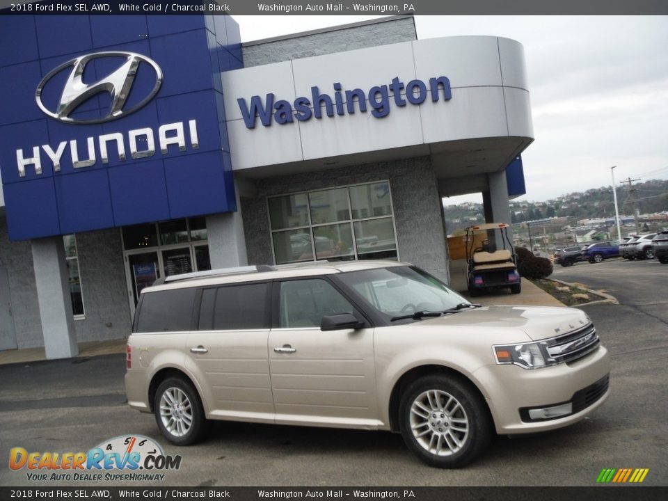 2018 Ford Flex SEL AWD White Gold / Charcoal Black Photo #2