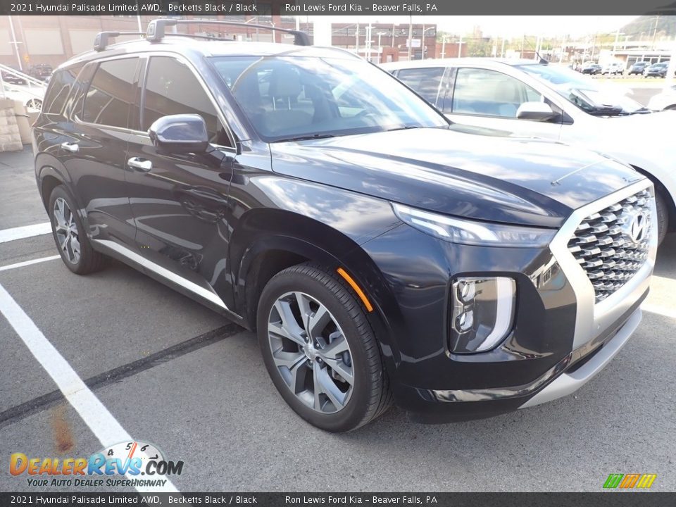 2021 Hyundai Palisade Limited AWD Becketts Black / Black Photo #2
