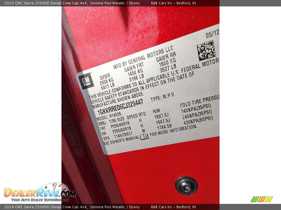 2014 GMC Sierra 2500HD Denali Crew Cab 4x4 Sonoma Red Metallic / Ebony Photo #7