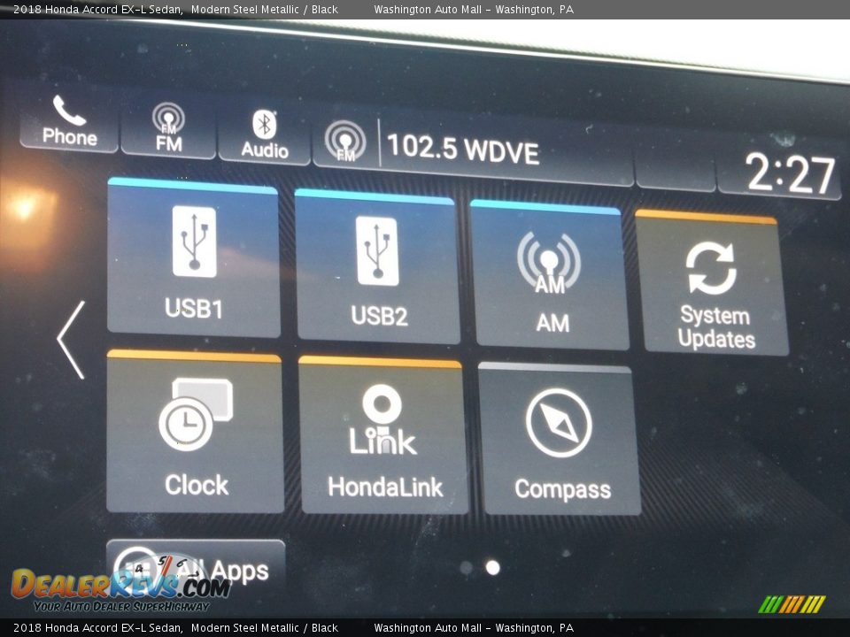 2018 Honda Accord EX-L Sedan Modern Steel Metallic / Black Photo #23