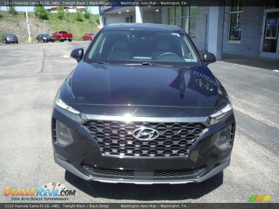 2019 Hyundai Santa Fe SEL AWD Twilight Black / Black/Beige Photo #3