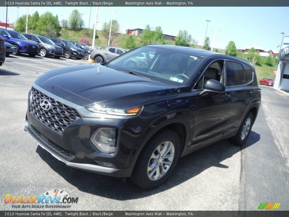 2019 Hyundai Santa Fe SEL AWD Twilight Black / Black/Beige Photo #4