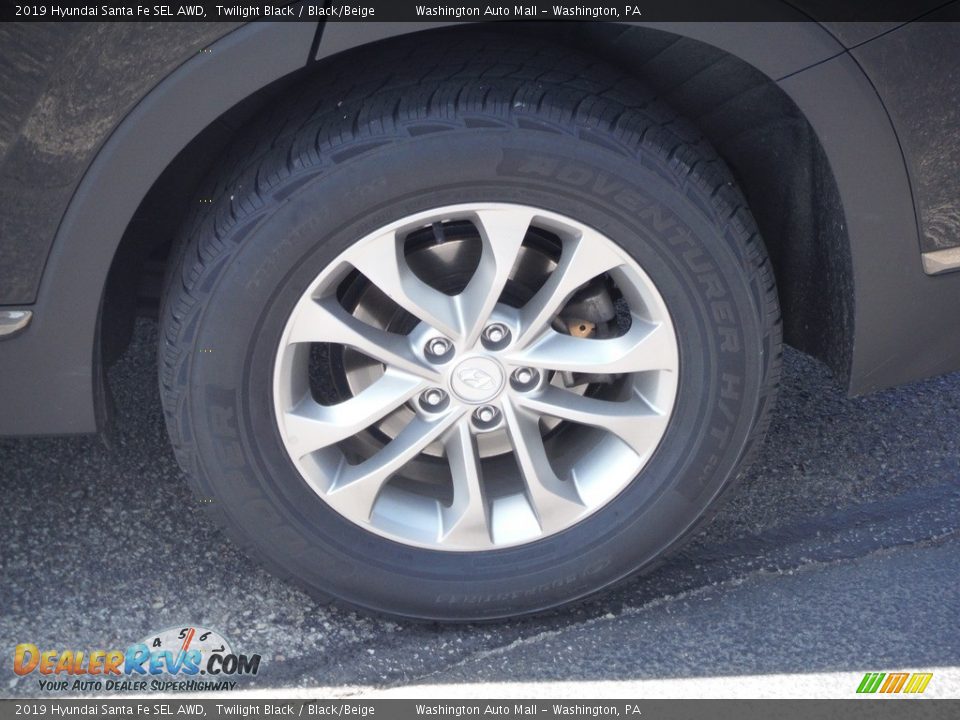 2019 Hyundai Santa Fe SEL AWD Twilight Black / Black/Beige Photo #5