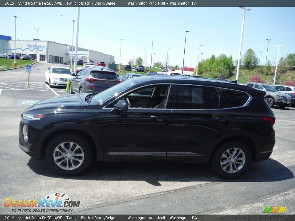 2019 Hyundai Santa Fe SEL AWD Twilight Black / Black/Beige Photo #6