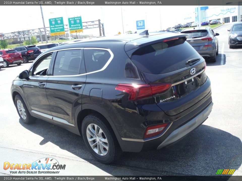 2019 Hyundai Santa Fe SEL AWD Twilight Black / Black/Beige Photo #8
