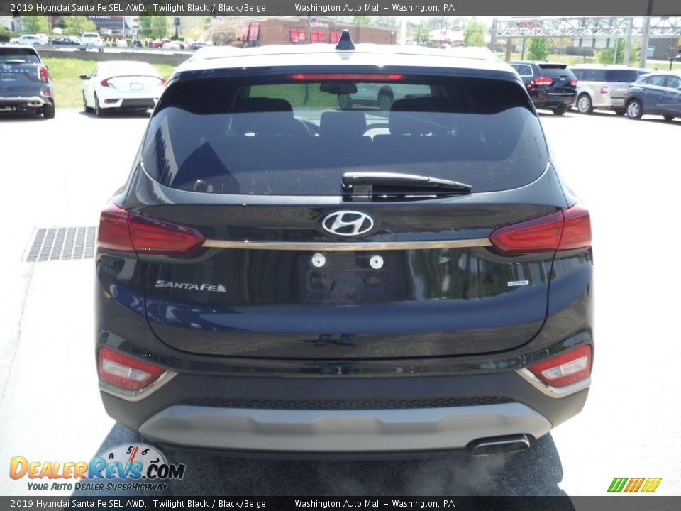 2019 Hyundai Santa Fe SEL AWD Twilight Black / Black/Beige Photo #9