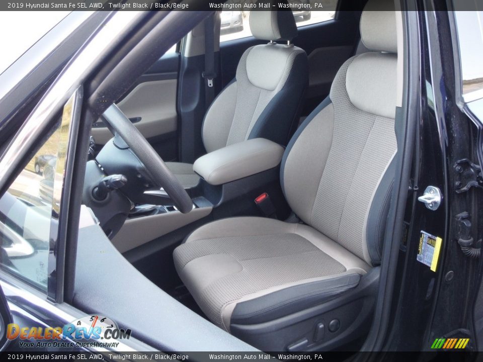 2019 Hyundai Santa Fe SEL AWD Twilight Black / Black/Beige Photo #14