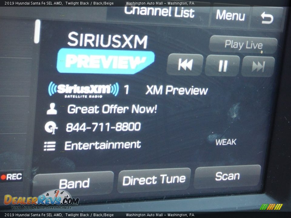2019 Hyundai Santa Fe SEL AWD Twilight Black / Black/Beige Photo #18