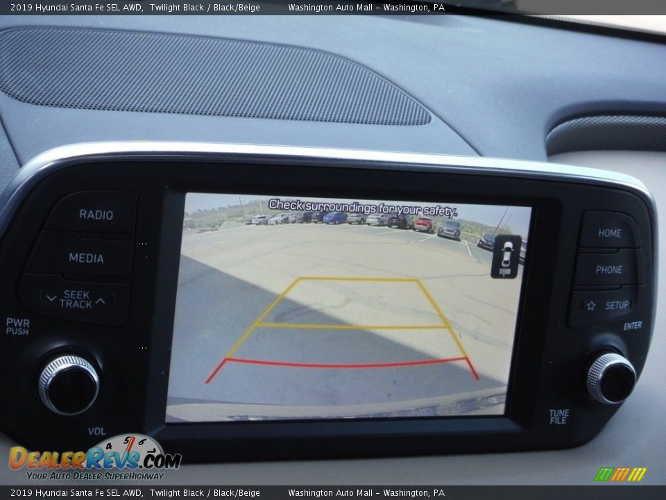 2019 Hyundai Santa Fe SEL AWD Twilight Black / Black/Beige Photo #19