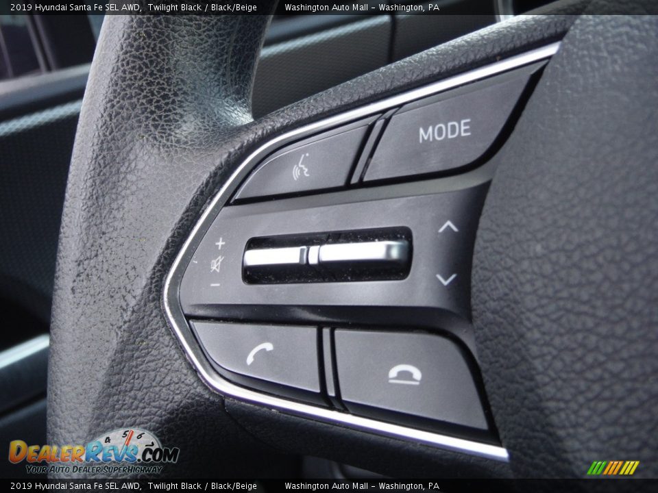 2019 Hyundai Santa Fe SEL AWD Twilight Black / Black/Beige Photo #21