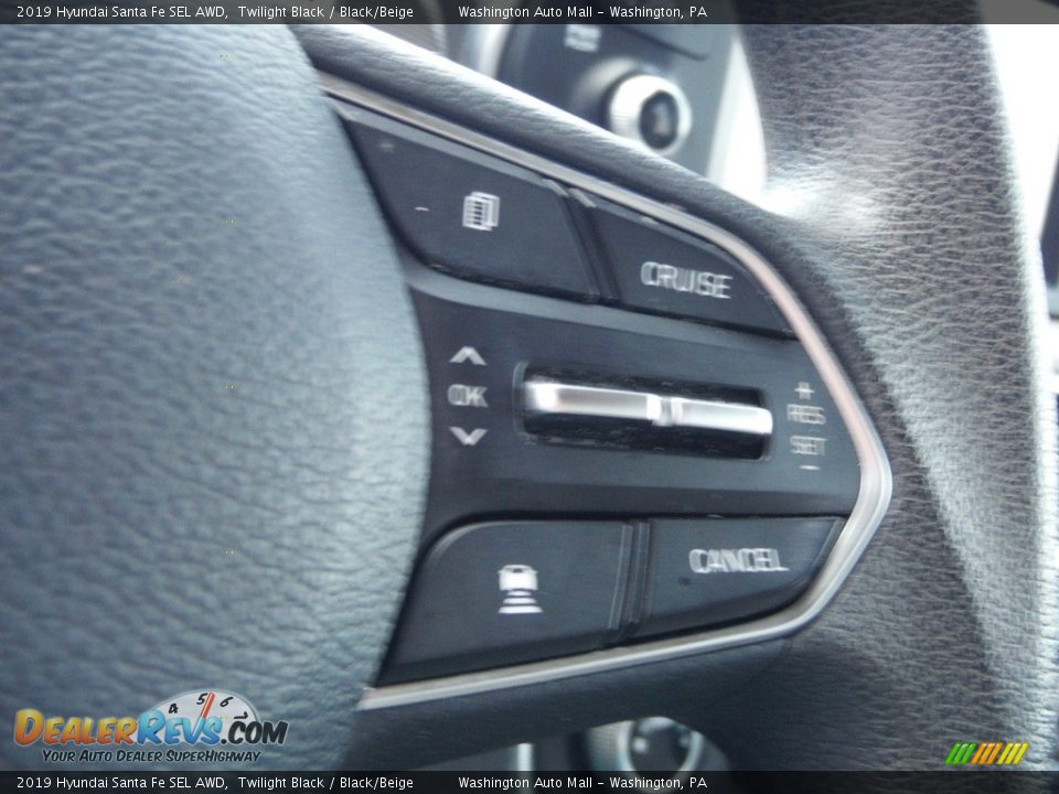 2019 Hyundai Santa Fe SEL AWD Twilight Black / Black/Beige Photo #22