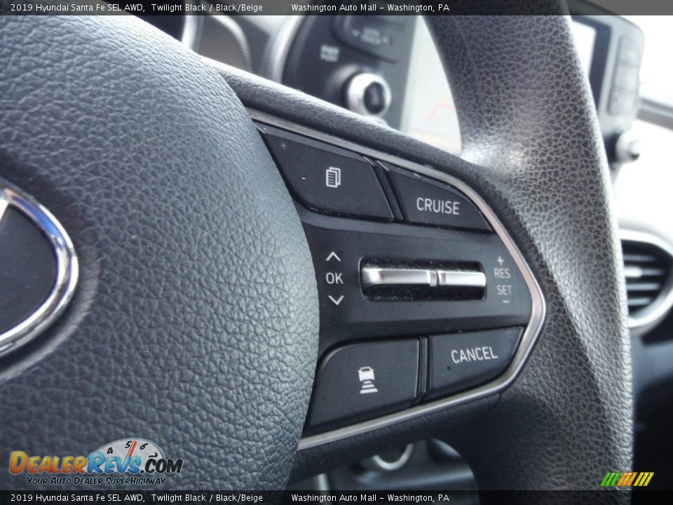 2019 Hyundai Santa Fe SEL AWD Twilight Black / Black/Beige Photo #23