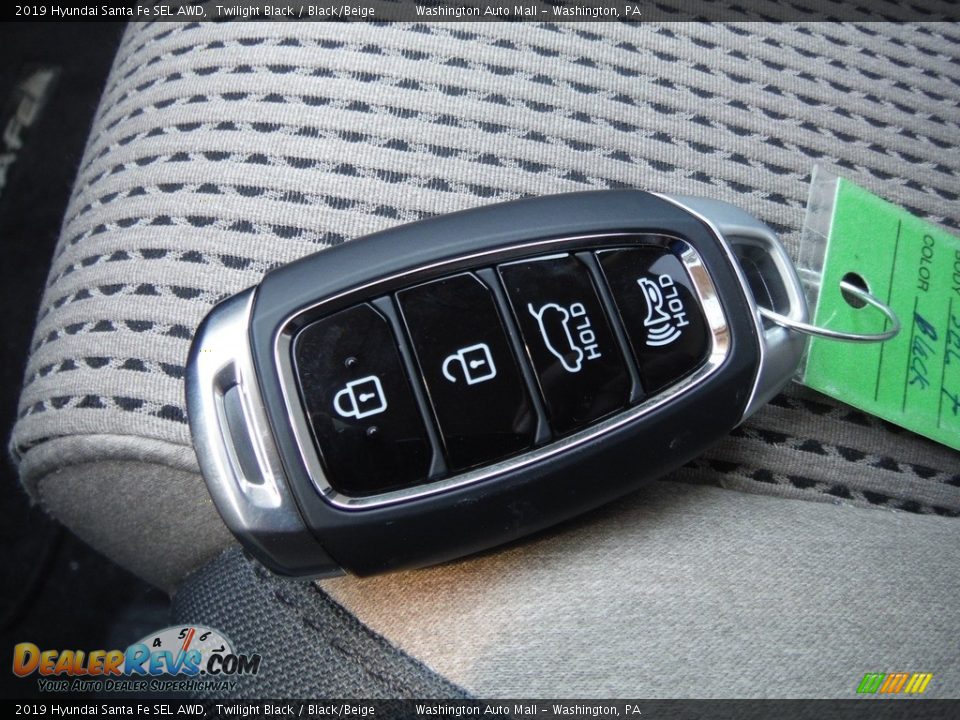 2019 Hyundai Santa Fe SEL AWD Twilight Black / Black/Beige Photo #28