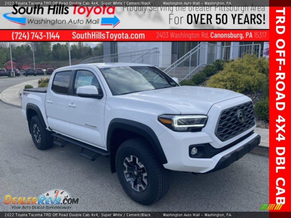 2022 Toyota Tacoma TRD Off Road Double Cab 4x4 Super White / Cement/Black Photo #1