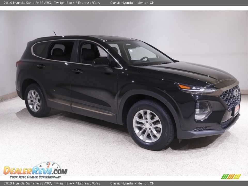 2019 Hyundai Santa Fe SE AWD Twilight Black / Espresso/Gray Photo #1