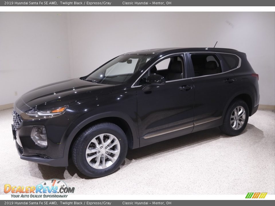 2019 Hyundai Santa Fe SE AWD Twilight Black / Espresso/Gray Photo #3