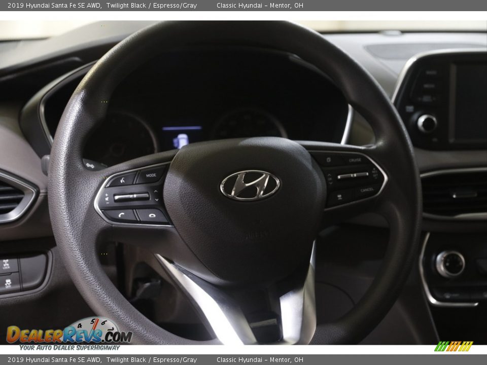 2019 Hyundai Santa Fe SE AWD Twilight Black / Espresso/Gray Photo #7