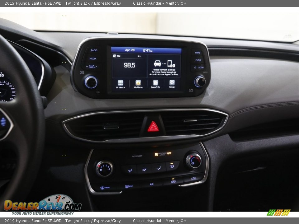 2019 Hyundai Santa Fe SE AWD Twilight Black / Espresso/Gray Photo #9