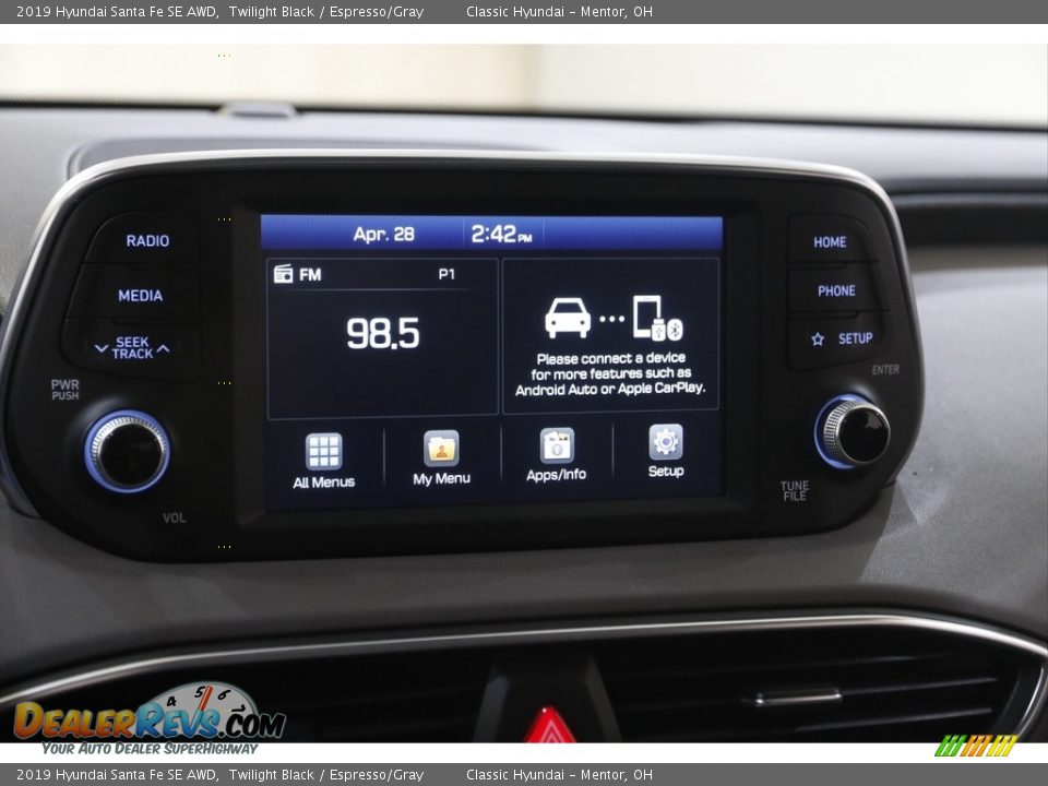 2019 Hyundai Santa Fe SE AWD Twilight Black / Espresso/Gray Photo #10