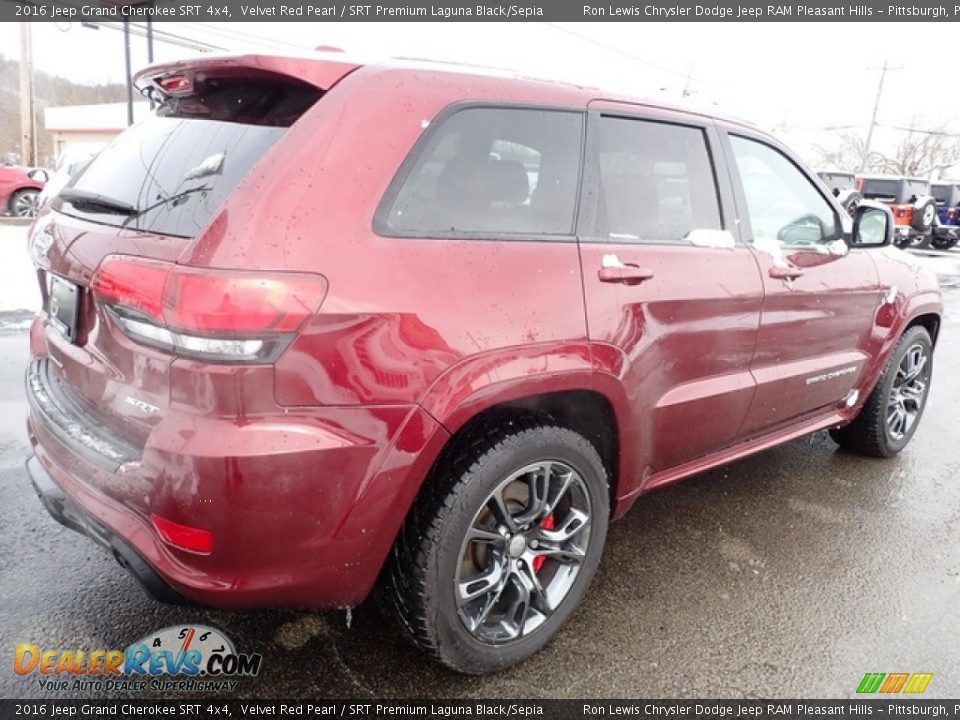 2016 Jeep Grand Cherokee SRT 4x4 Velvet Red Pearl / SRT Premium Laguna Black/Sepia Photo #6