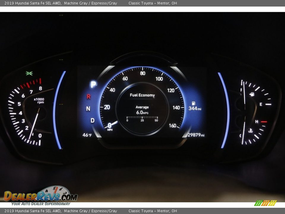 2019 Hyundai Santa Fe SEL AWD Machine Gray / Espresso/Gray Photo #8