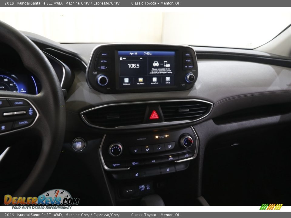 2019 Hyundai Santa Fe SEL AWD Machine Gray / Espresso/Gray Photo #9